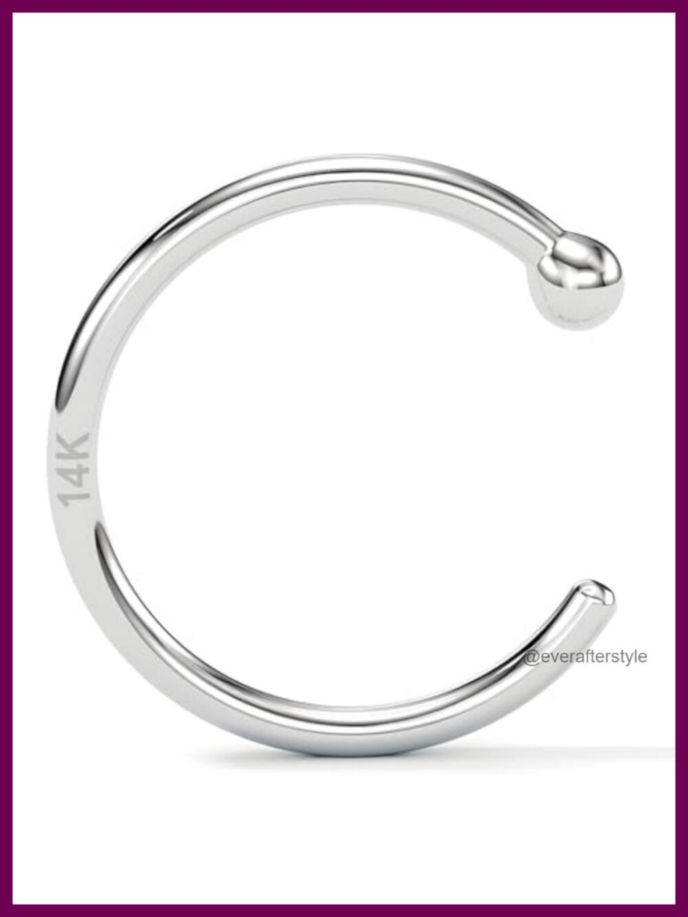 14k Solid Gold Nose Hoop Ring 20G 5/16in Piercing Jewelry Handmade USA